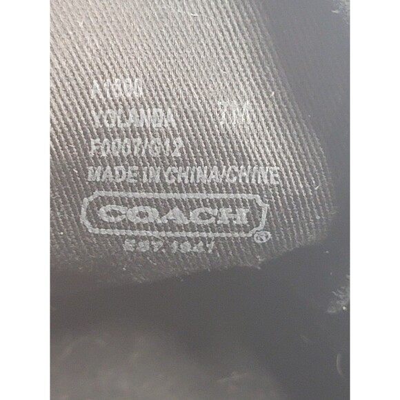 Coach Yolanda Black Suede Canvas Sneakers Womens Sz 7 Comfortable Fashion - Picture 6 of 6